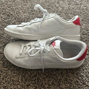 red and white nike sneakers